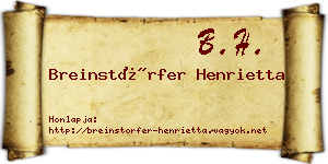 Breinstörfer Henrietta névjegykártya